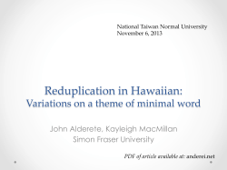Reduplication in Hawaiian