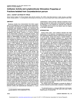 Antitumor Activity and Lymphoreticular