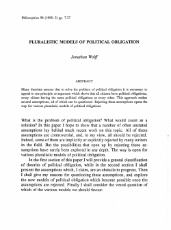 Pluralistic models of political obligation