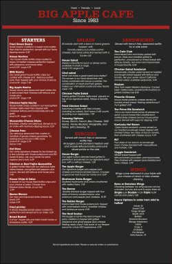 Big Apple Menu - Big Apple Cafe