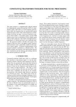 Constant-Q transform toolbox for music processing (PDF