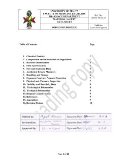 Sodium Hydroxide - University of Malta