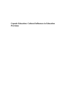 Capsule Education: Cultural Influences in Education Provision