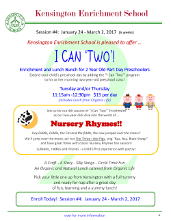 Kensington Enrichment School is pleased to offer