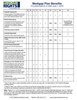 Medigap Plan Benefits - Medicare Rights Center