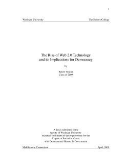 The Rise of Web 2.0 Technology and Its Implications for Democracy