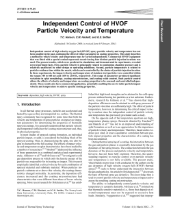 Independent Control of HVOF Particle Velocity and Temperature