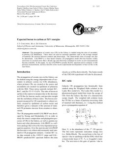 Expected boron to carbon at TeV energies Introduction B/C