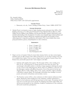 English 338: Modern Poetry