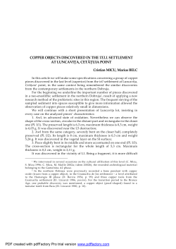 COPPER OBJECTS DISCOVERED IN THE