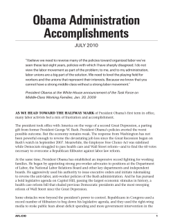 Obama Administration Accomplishments