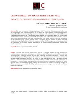 china`s impact on regionalism in east asia impacto da china no