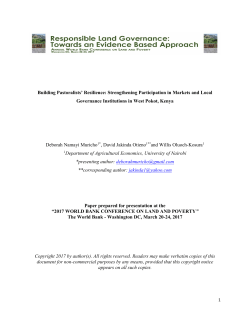 Building Pastoralists` Resilience: Strengthening