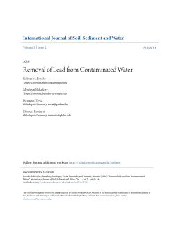 Removal of Lead from Contaminated Water