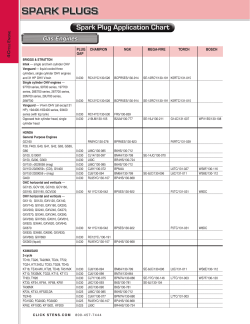 Spark Plug Application Chart
