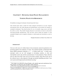 CHAPTER 5 &ndash; M UNICIPAL SOLID WASTE MANAGEMENT