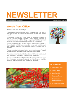NEWSLETTER - International School Ikast