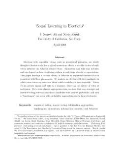 Social Learning in Elections - Berkeley Center for Economics and