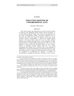 Executive Defense of Congressional Acts