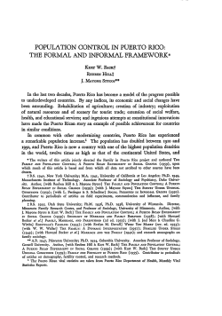Population Control in Puerto Rico: The Formal and Informal