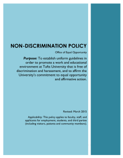 Non-Discrimination Policy  - Tufts OEO