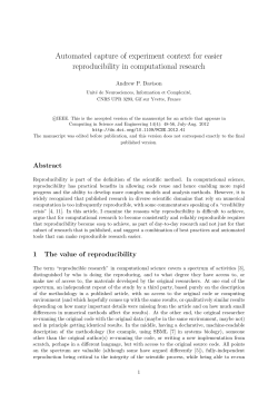 Automated capture of experiment context for easier
