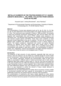 metallic elements in the fruiting bodies of fly agaric amanita muscaria