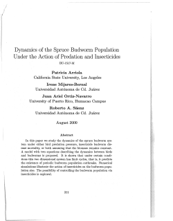 Dynamics of the Spruce Budworm Population Under the Action of