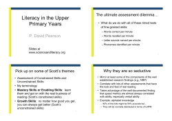 Literacy in the Upper Primary Years