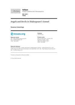 Angels and Devils in Shakespeare`s Sonnet - Italique