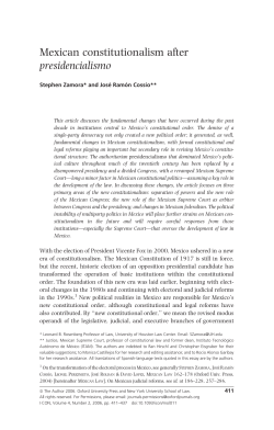 Mexican constitutionalism after presidencialismo