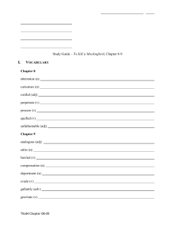 TKaM Chapter 08-09 Study Guide &ndash; To Kill a Mockingbird, Chapter 8