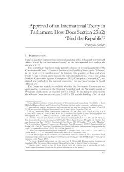 Approval of an International Treaty in Parliament