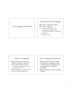 Maya Language and Writing