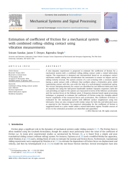 Estimation of coefficient of friction for a mechanical system with