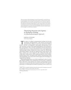 Theorizing Structure and Agency in Workplace Writing