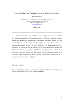 Does the Intelligence of Populations Determine