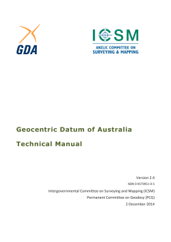 GDA94 Technical Manual - The Intergovernmental Committee on