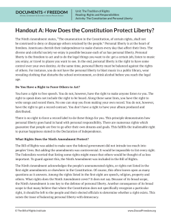 Handout A: How Does the Constitution Protect Liberty?
