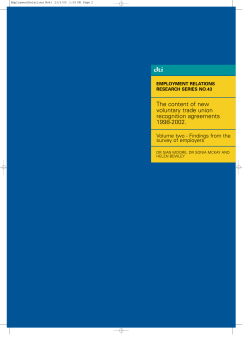 The content of new voluntary trade union recognition agreements