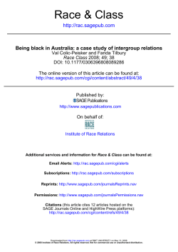 Being black in Australia: a case study of intergroup