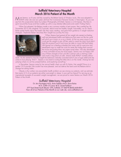 March 2016`s Pet of the Month - Suffield Veterinary Hospital