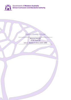 ATAR Year 12 sample course outline China 1935_1989 The Long