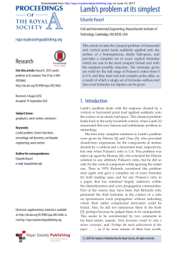 Lamb`s problem at its simplest - Proceedings of the Royal Society A