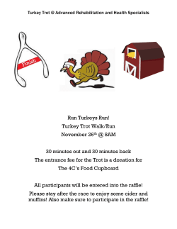 Run Turkeys Run! Turkey Trot Walk/Run November 26th @ 8AM 30