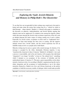 Exploring the Vault: Jewish Ethnicity and Memory in Philip Roth`s