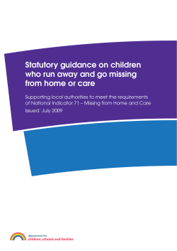 Statutory guidance on children who run away and go missing from