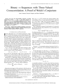 a proof of welch`s conjecture