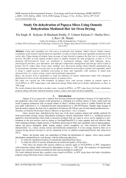 Study On dehydration of Papaya Slices Using Osmotic Dehydration