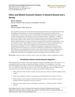 Ethics and Market Economic System: A General